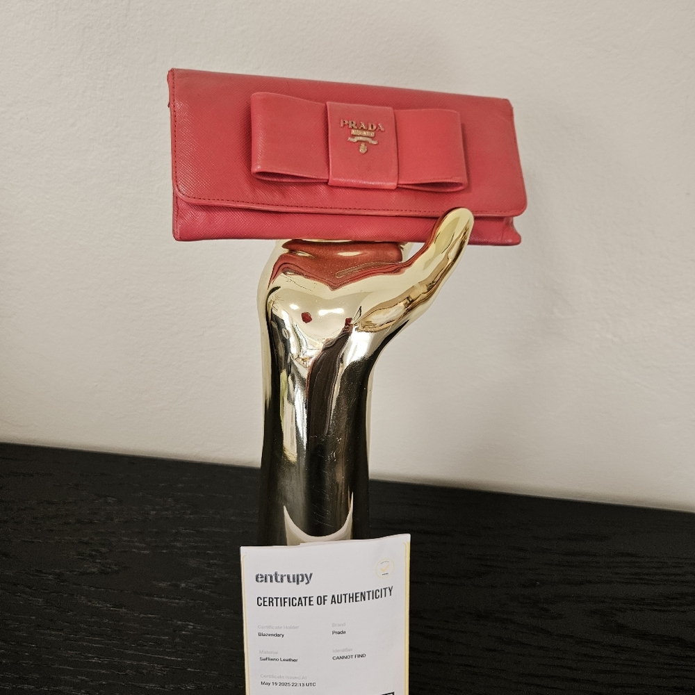 Prada Pink Bow Clutch (COA) - Picture 4 of 16